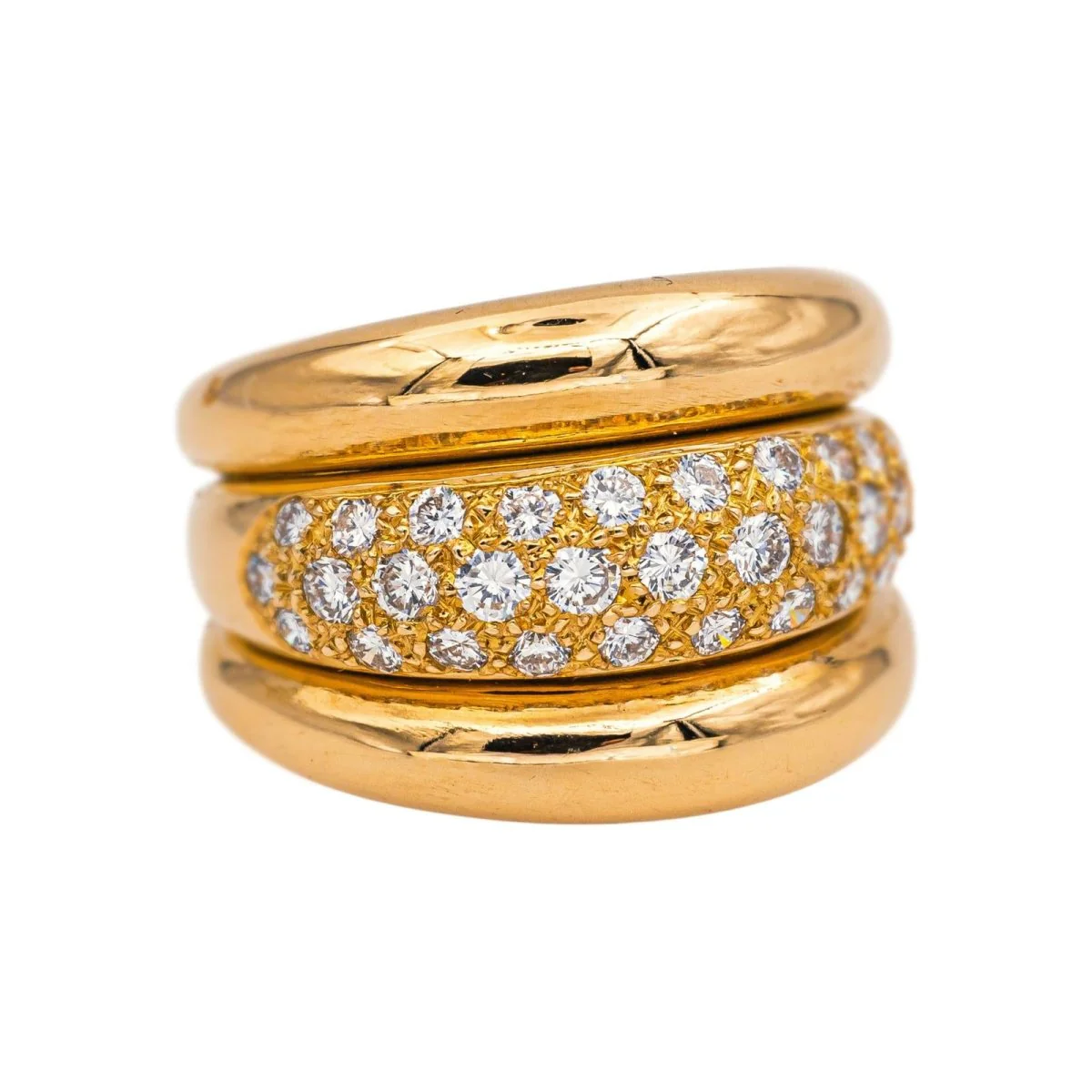 Bague Jonc en or jaune et diamants - Image 5