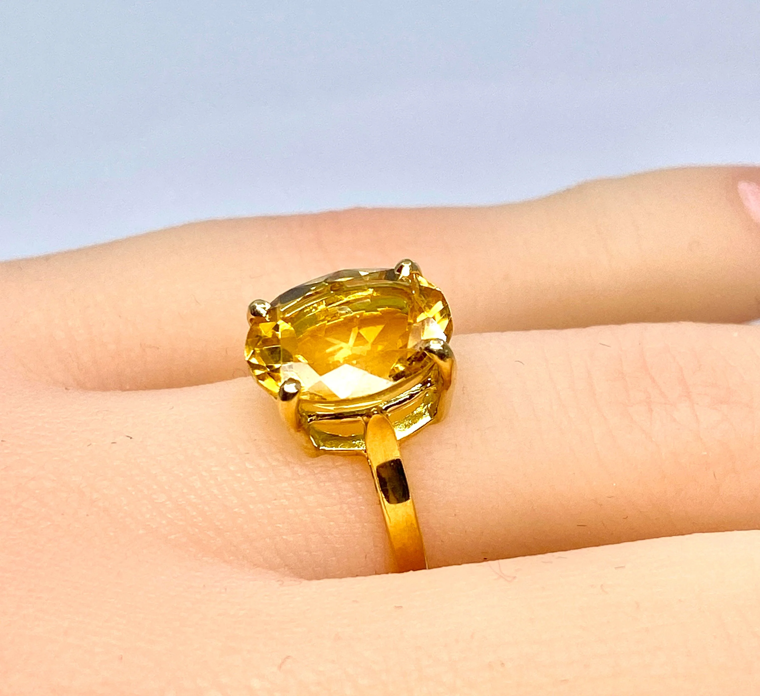 Bague en or jaune 18 carats et citrine - Image 3