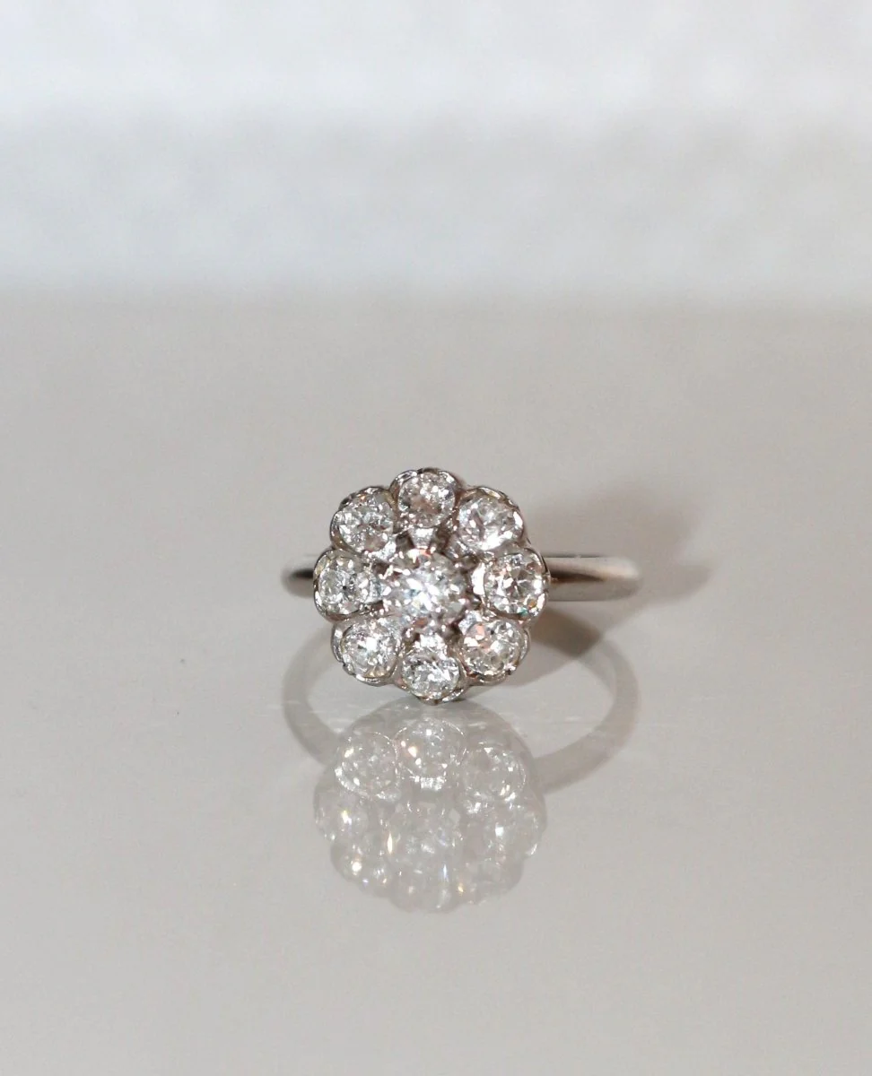 Bague Marguerite Diamants 1930 - Image 7