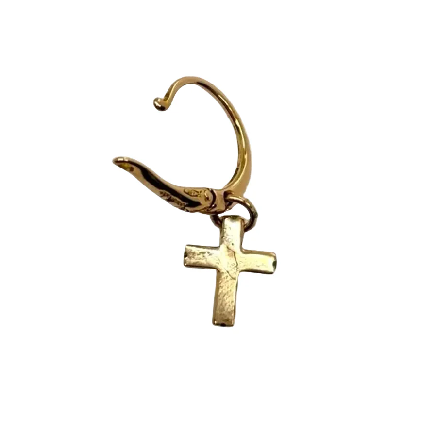 Boucle d'oreille  POMELLATO "Croix" en or rose et émeraudes - Image 4
