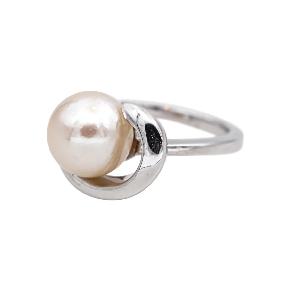 Bague Solitaire en or blanc et perle - Image 3