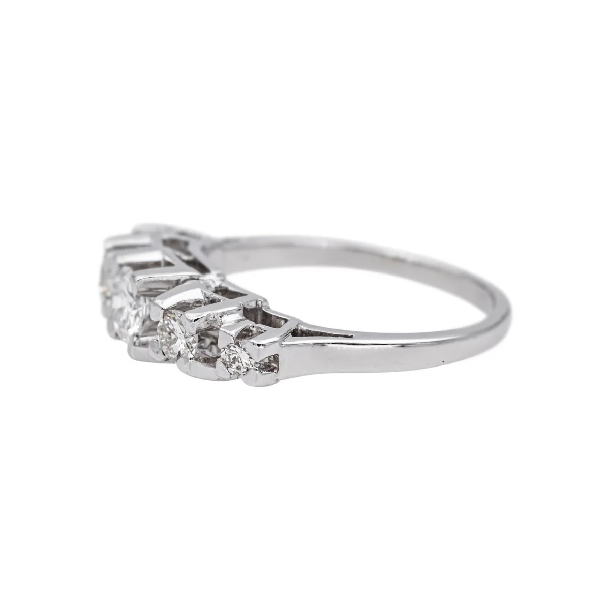 Bague Jarretière en platine et diamant - Image 4