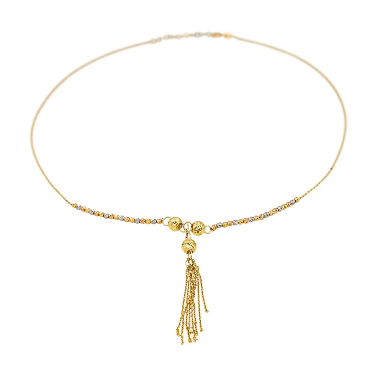 Collier Cravate en or jaune, or blanc et or rose - Image 4