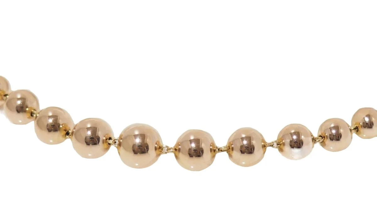 Collier boules marseillais en chute en or rose - Image 2