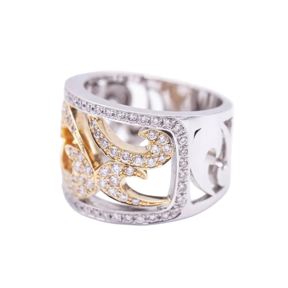 Bague Bandeau en or blanc, or rose et diamants - Image 2