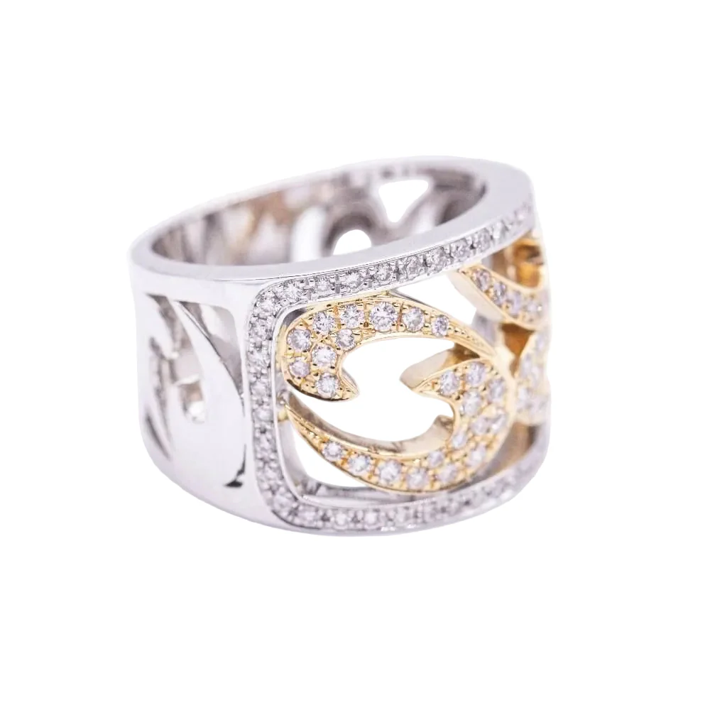 Bague Bandeau en or blanc, or rose et diamants - Image 4