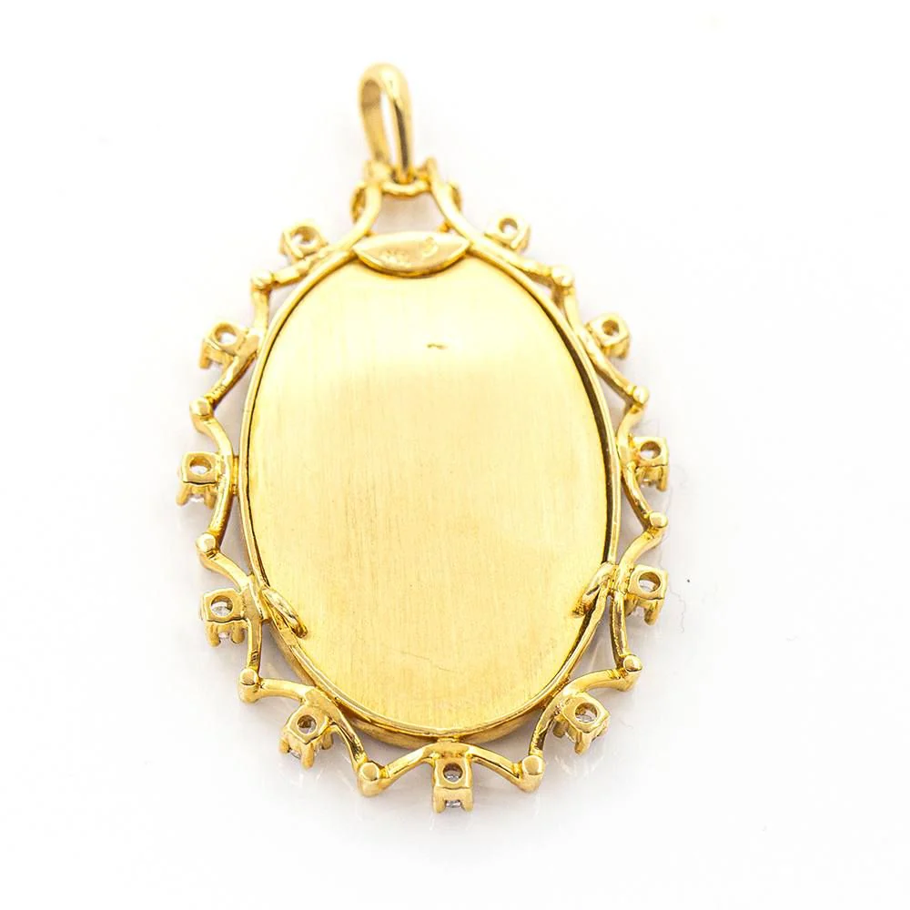 Médaille de la Vierge en émail avec diamants - Image 5