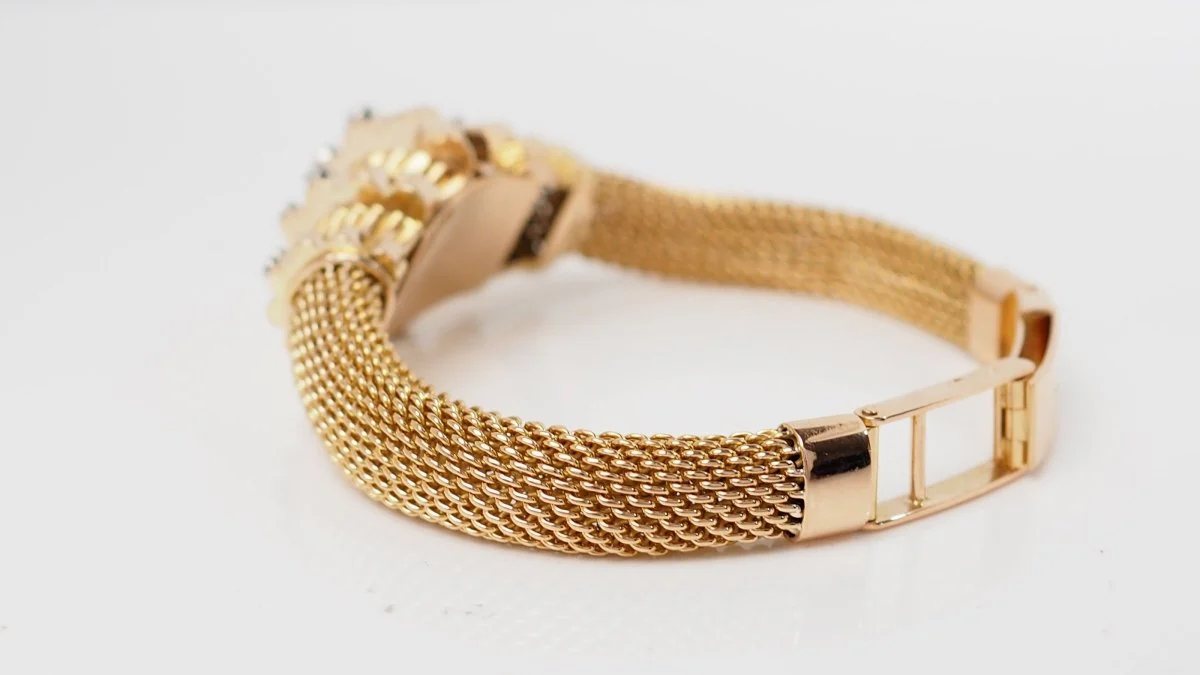 Bracelet vintage en or jaune et diamants - Image 6