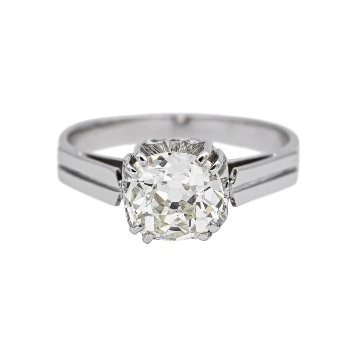 Bague Solitaire en platine et diamant