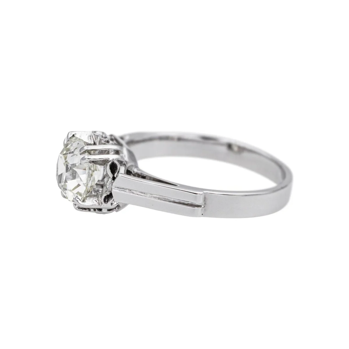 Bague Solitaire en platine et diamant - Image 4