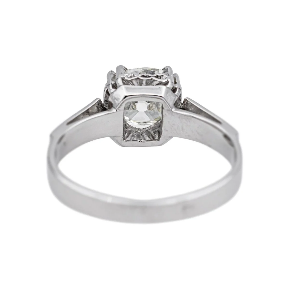 Bague Solitaire en platine et diamant - Image 5