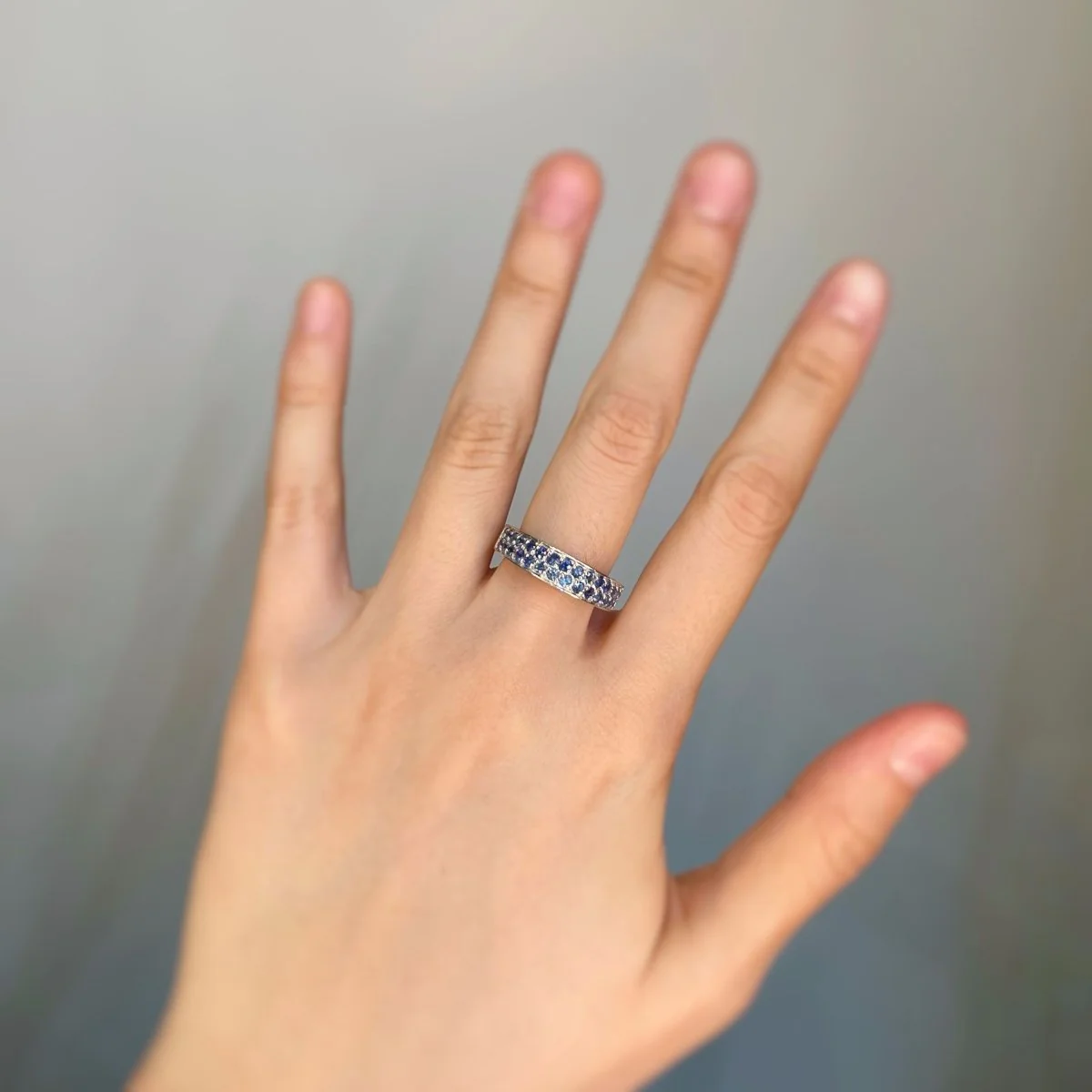 Bague - Or, Diamants et Saphirs - Image 4