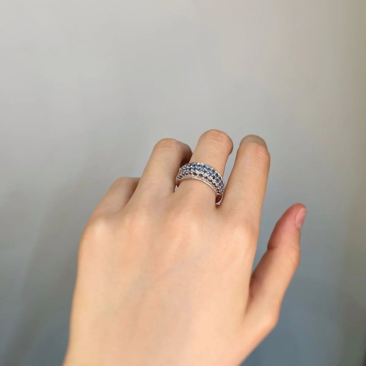 Bague - Or, Diamants et Saphirs - Image 5
