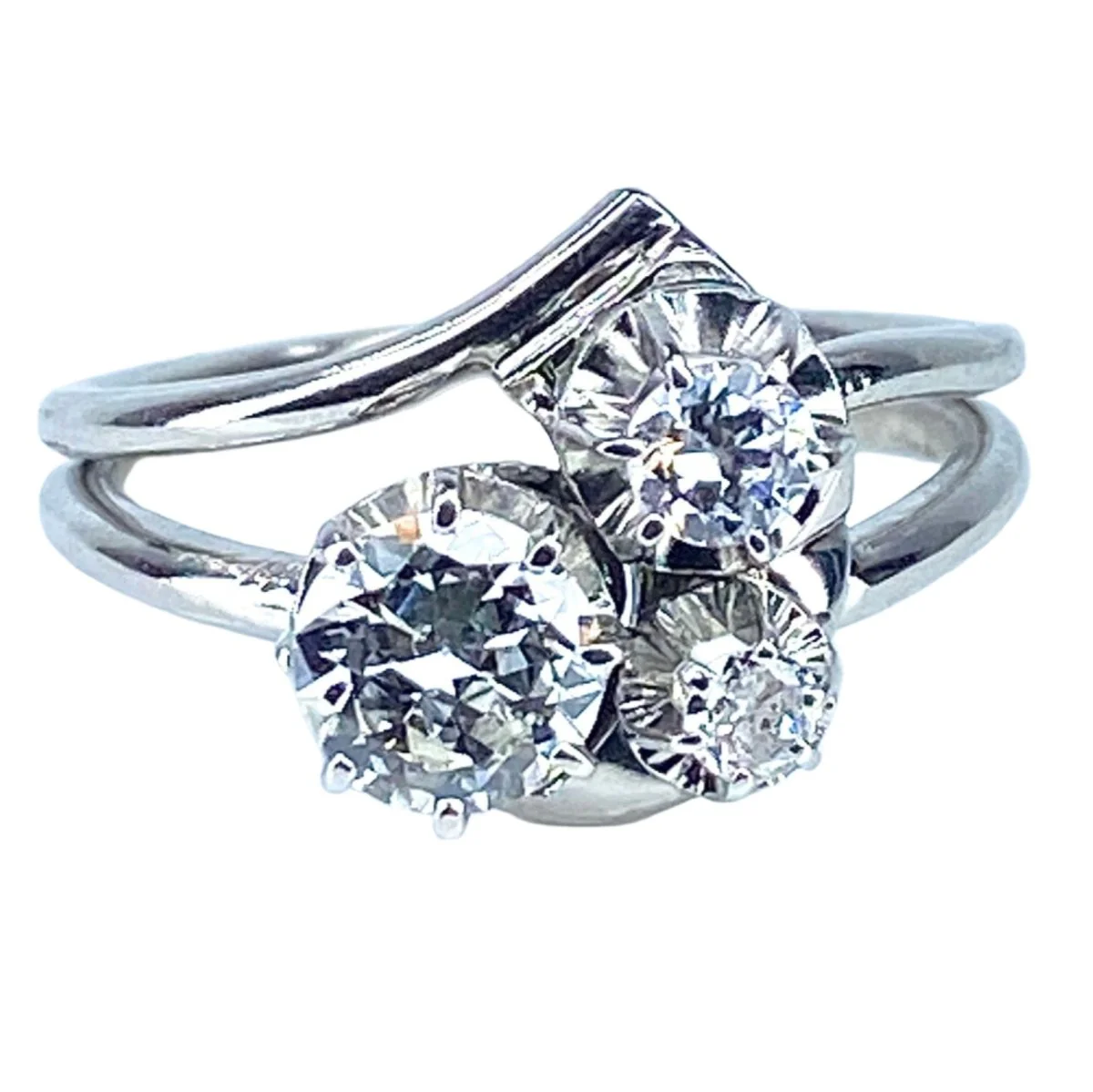 Bague Trilogie en or blanc et diamants