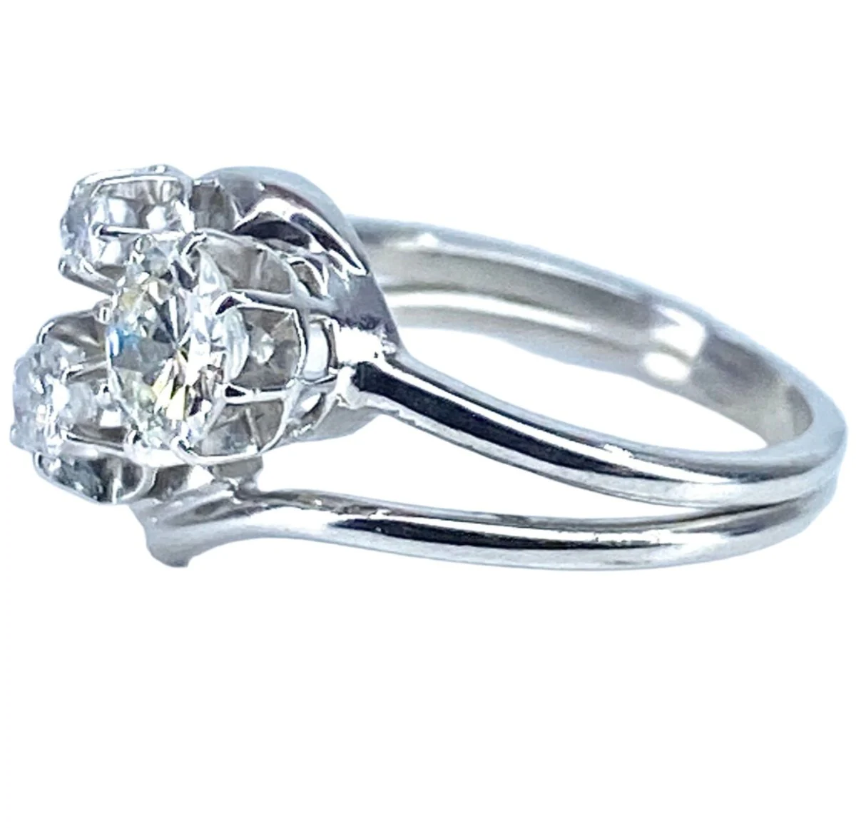 Bague Trilogie en or blanc et diamants - Image 3