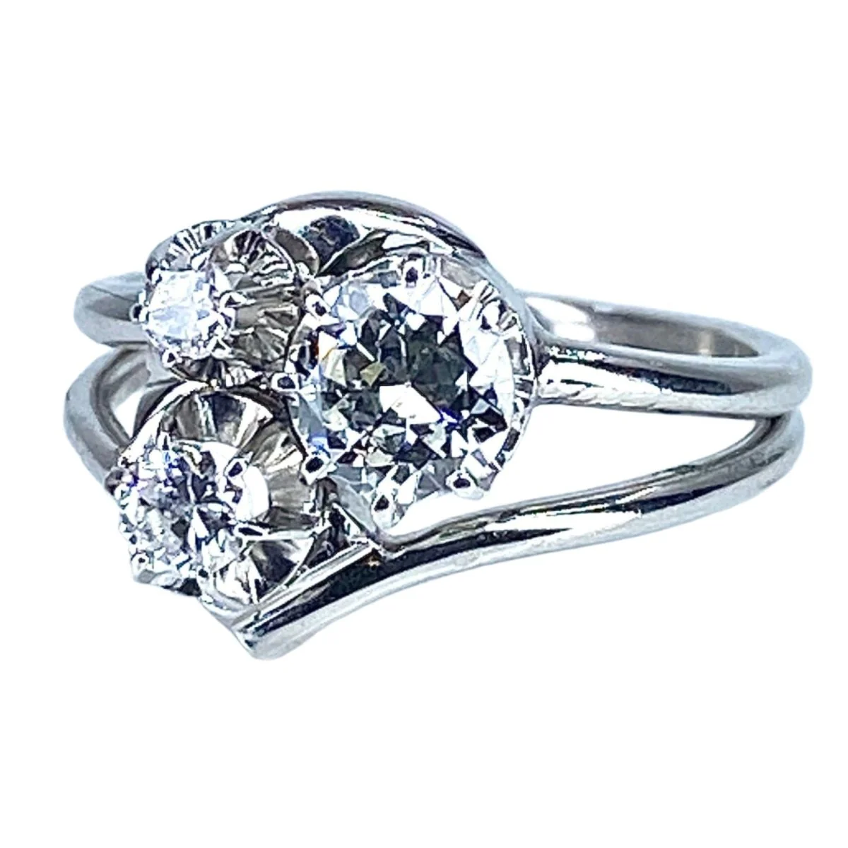 Bague Trilogie en or blanc et diamants - Image 6