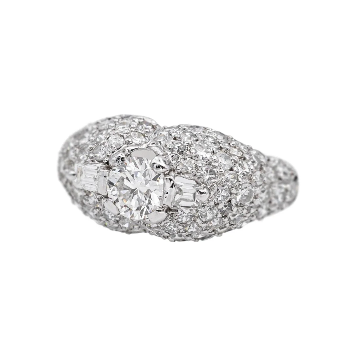 Bague Dôme en platine et diamant - Image 3