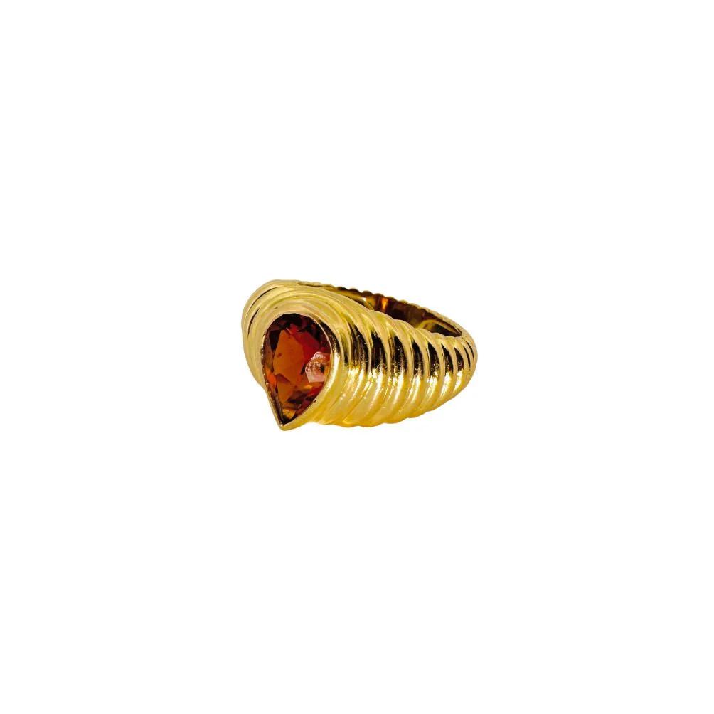 Bague en or jaune et citrine - Image 3