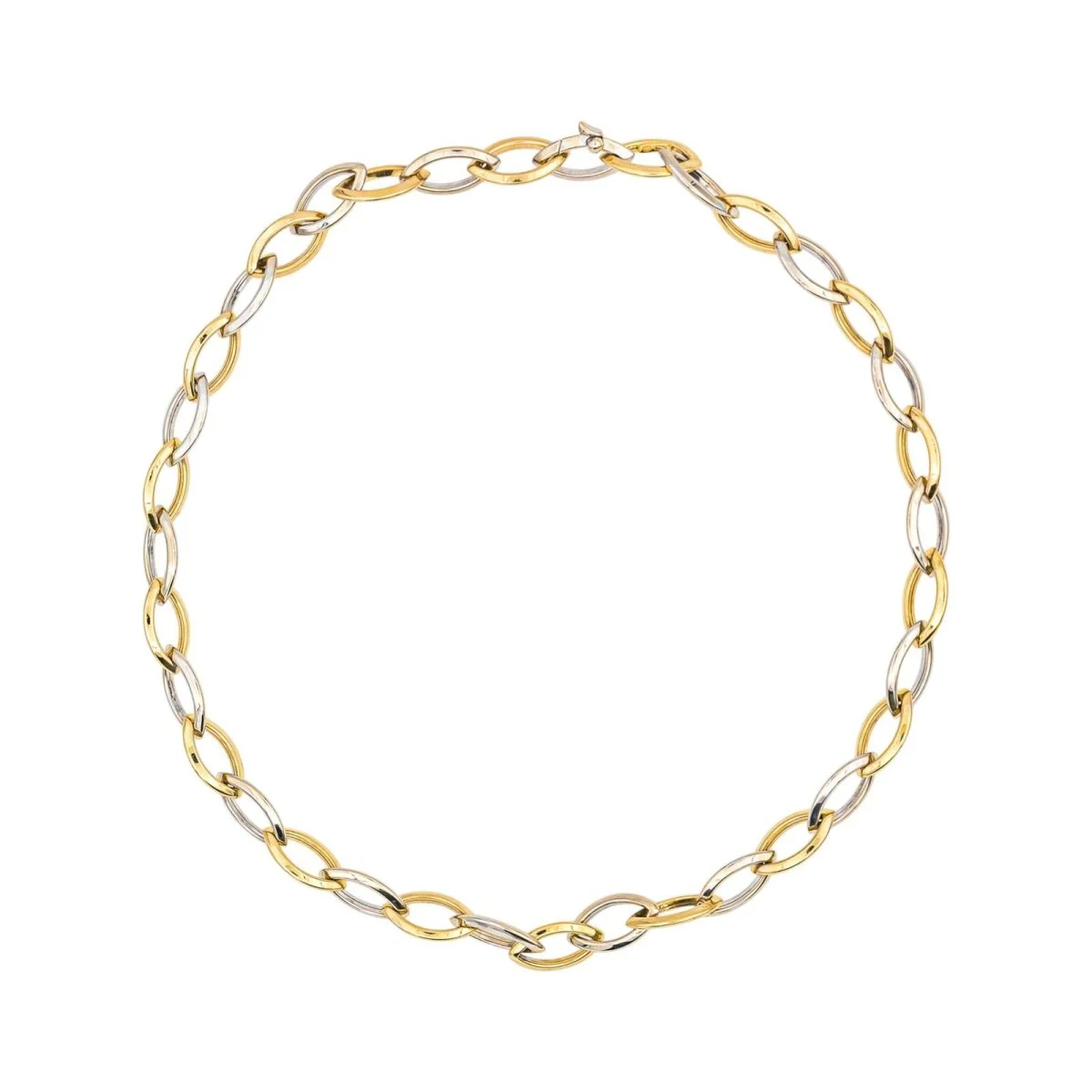 Collier Maille losange en or jaune et or blanc