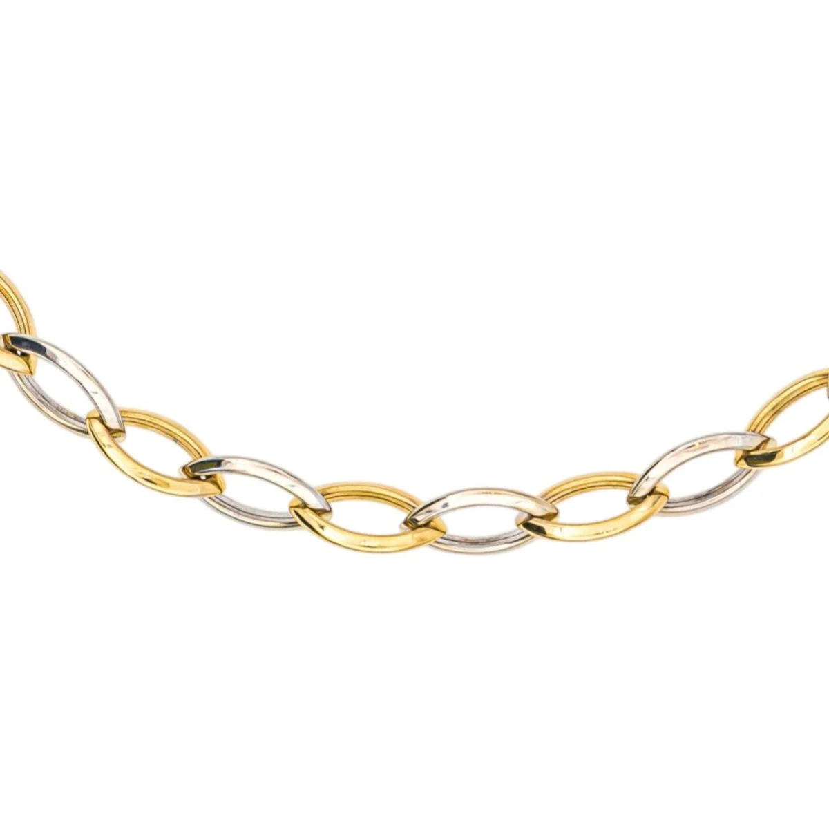 Collier Maille losange en or jaune et or blanc - Image 3