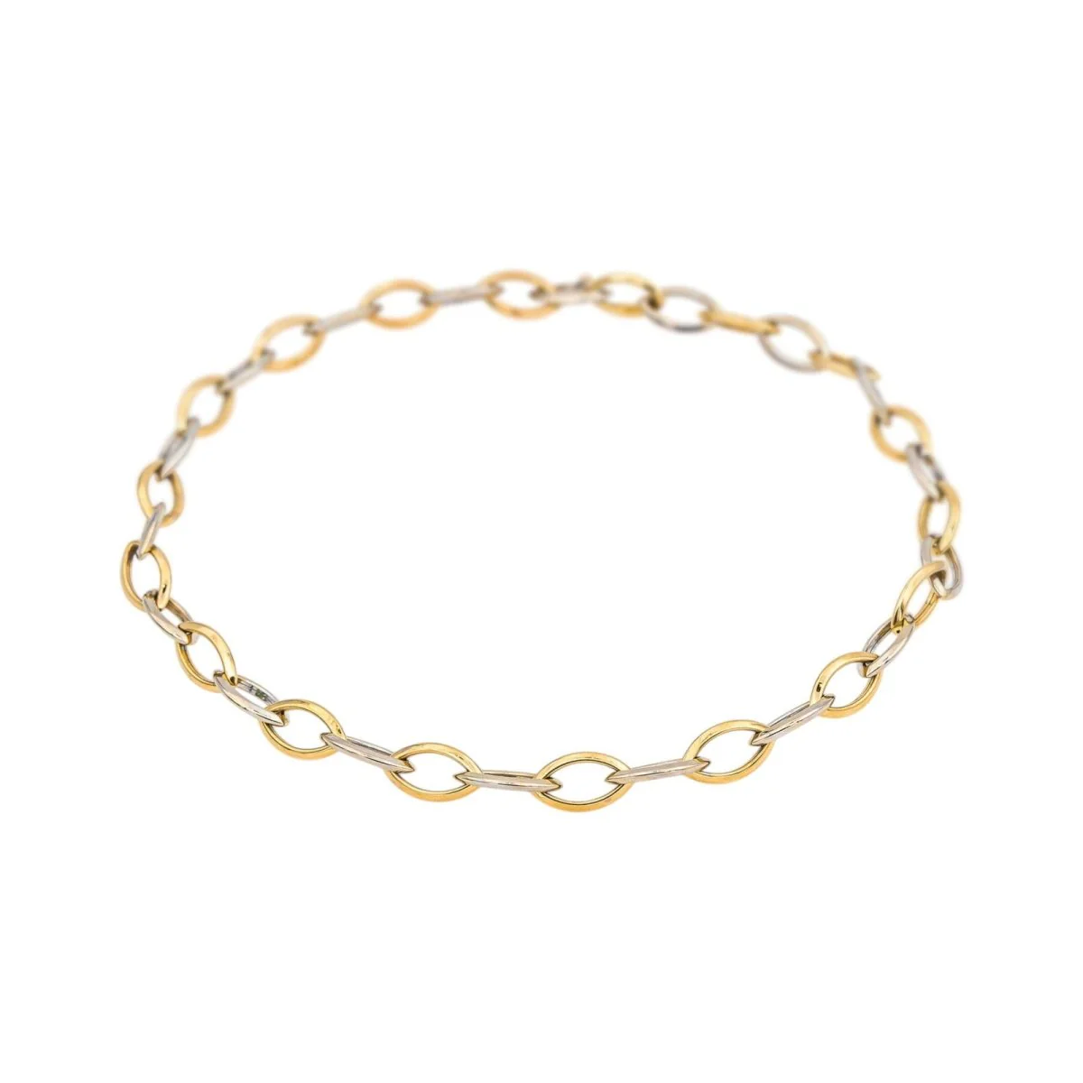 Collier Maille losange en or jaune et or blanc - Image 5