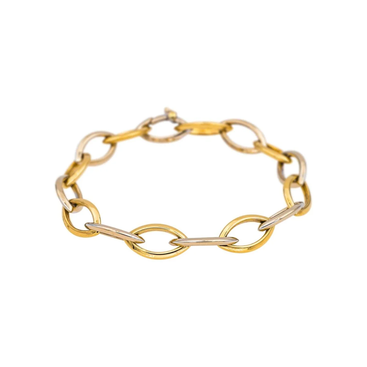Bracelet Maille en or jaune et or blanc