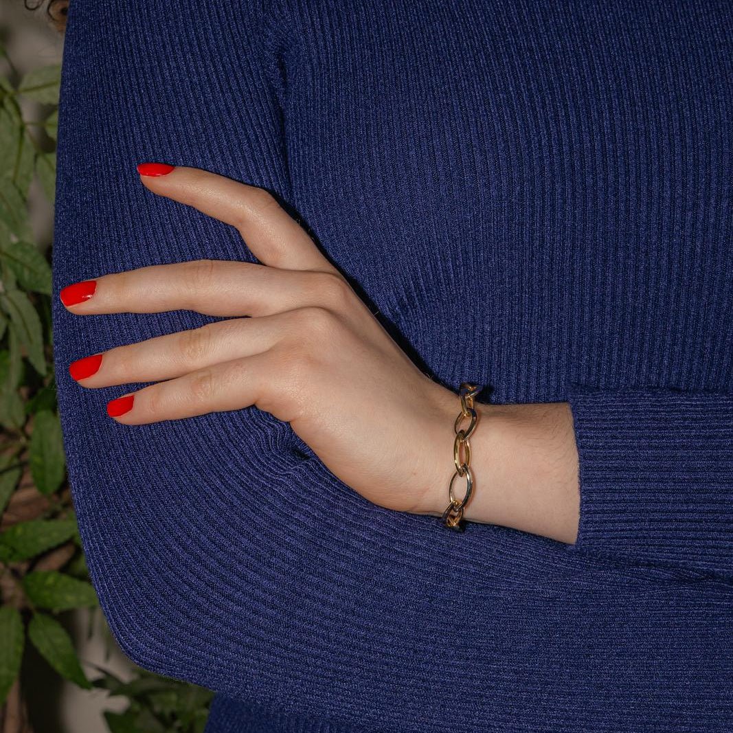 Bracelet Maille en or jaune et or blanc - Image 2