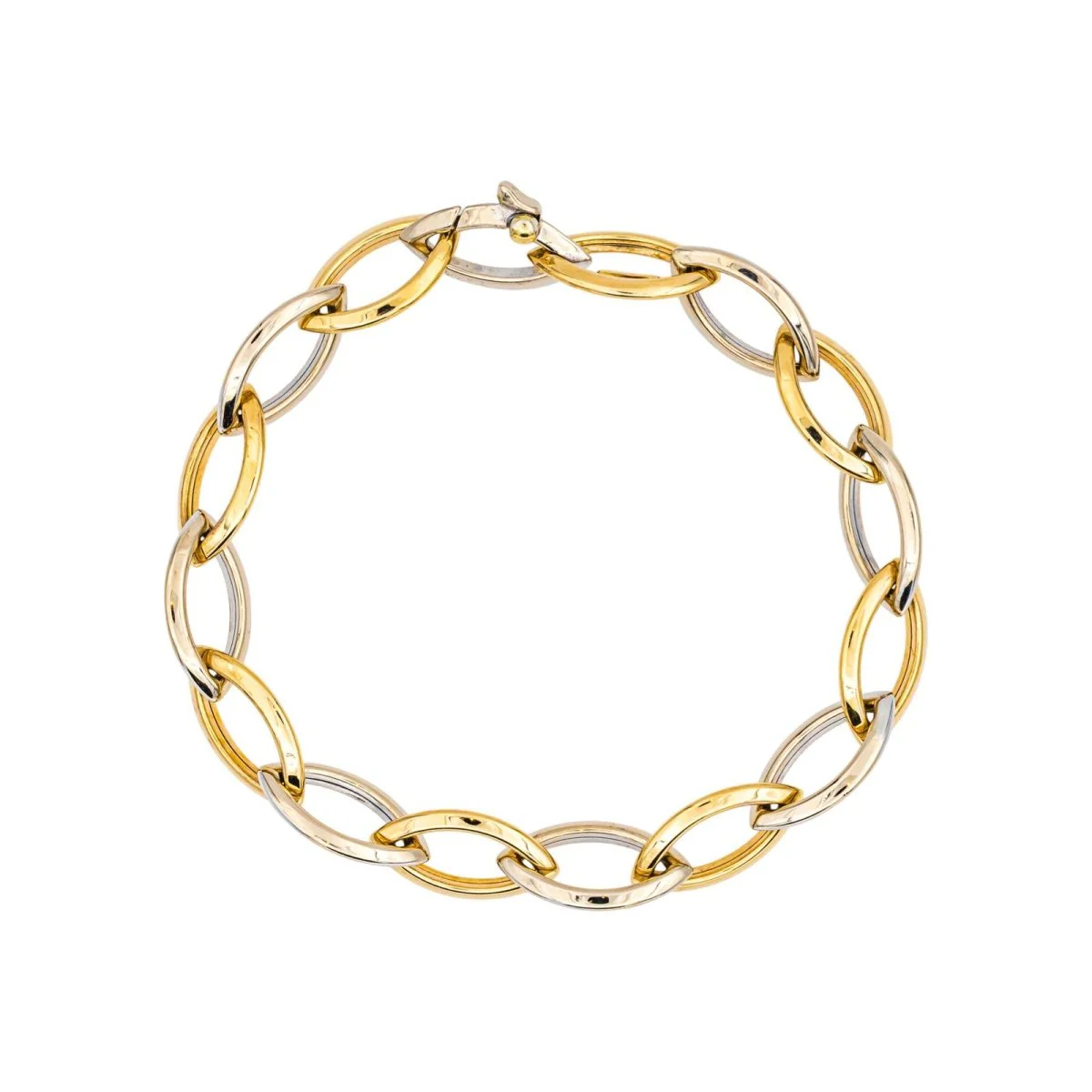 Bracelet Maille en or jaune et or blanc - Image 3