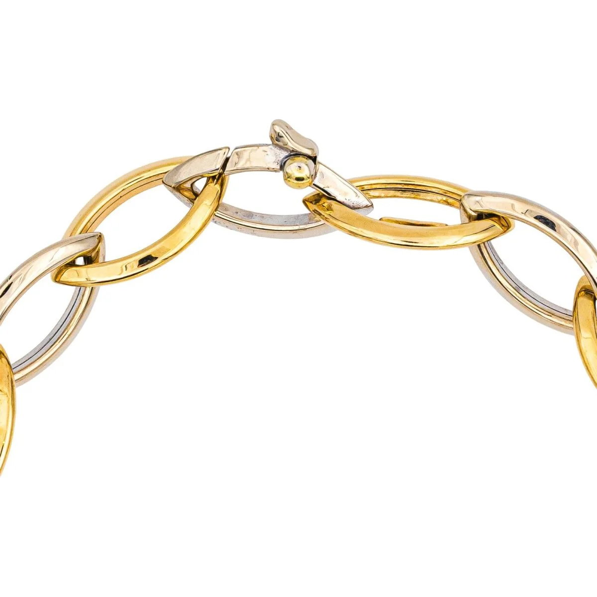 Bracelet Maille en or jaune et or blanc - Image 4