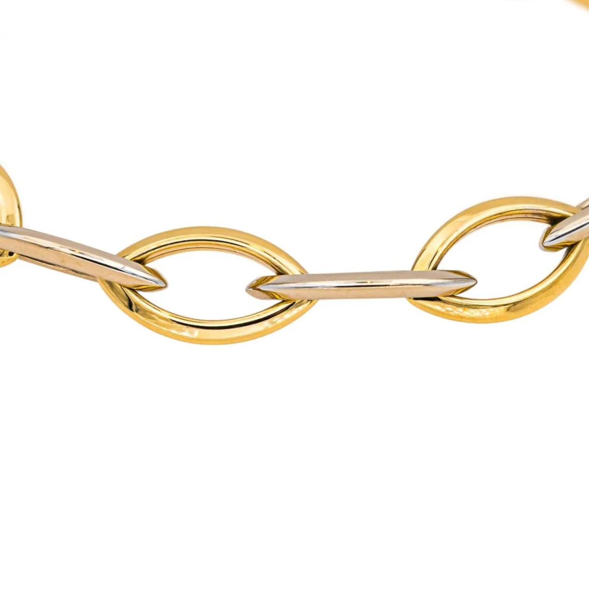 Bracelet Maille en or jaune et or blanc - Image 5