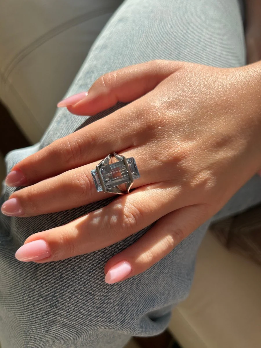 Bague - Or et Aigue-Marine - Image 2