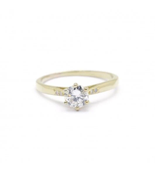 Bague Solitaire en or jaune et diamant