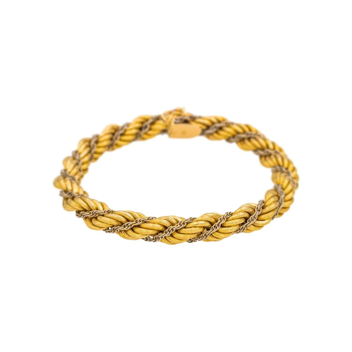 Bracelet Maille en or jaune et or blanc