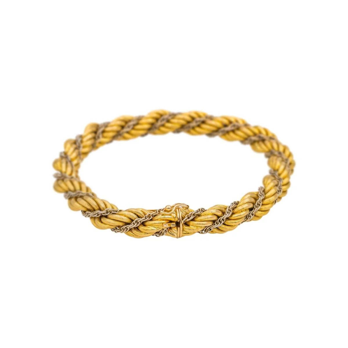 Bracelet Maille en or jaune et or blanc - Image 3