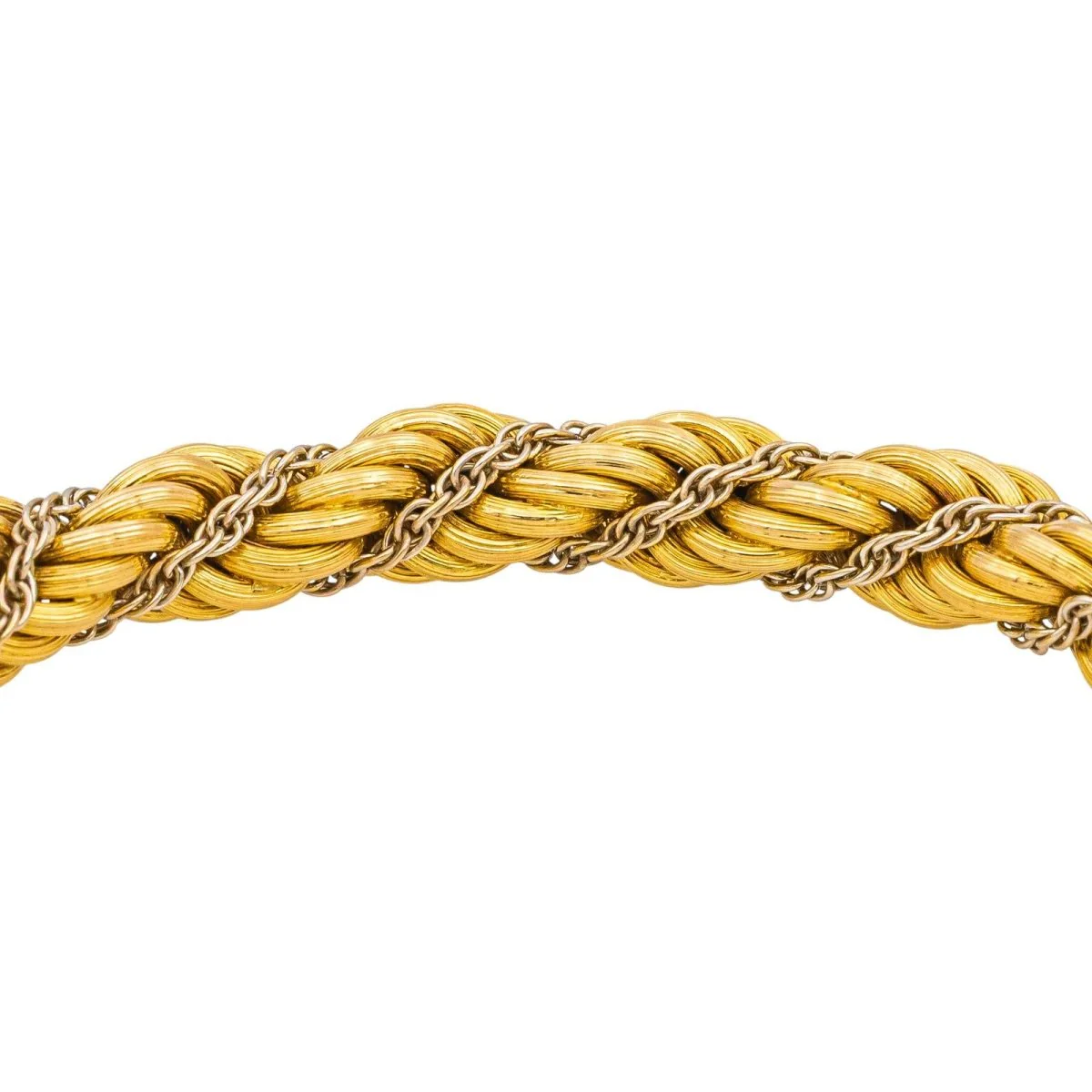Bracelet Maille en or jaune et or blanc - Image 5