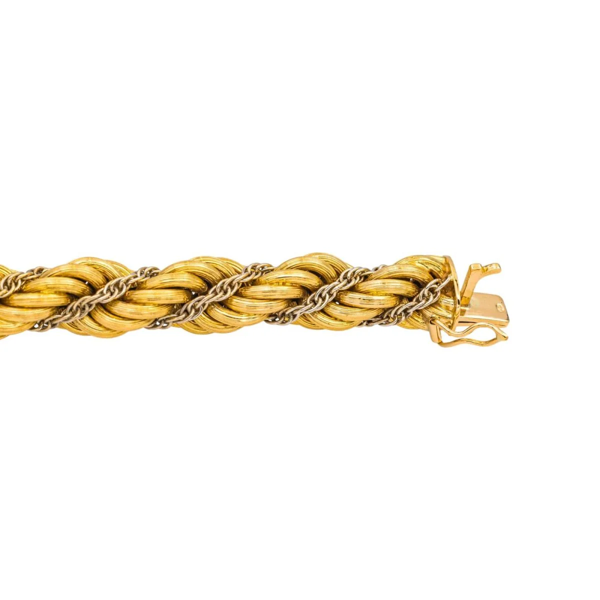 Bracelet Maille en or jaune et or blanc - Image 7