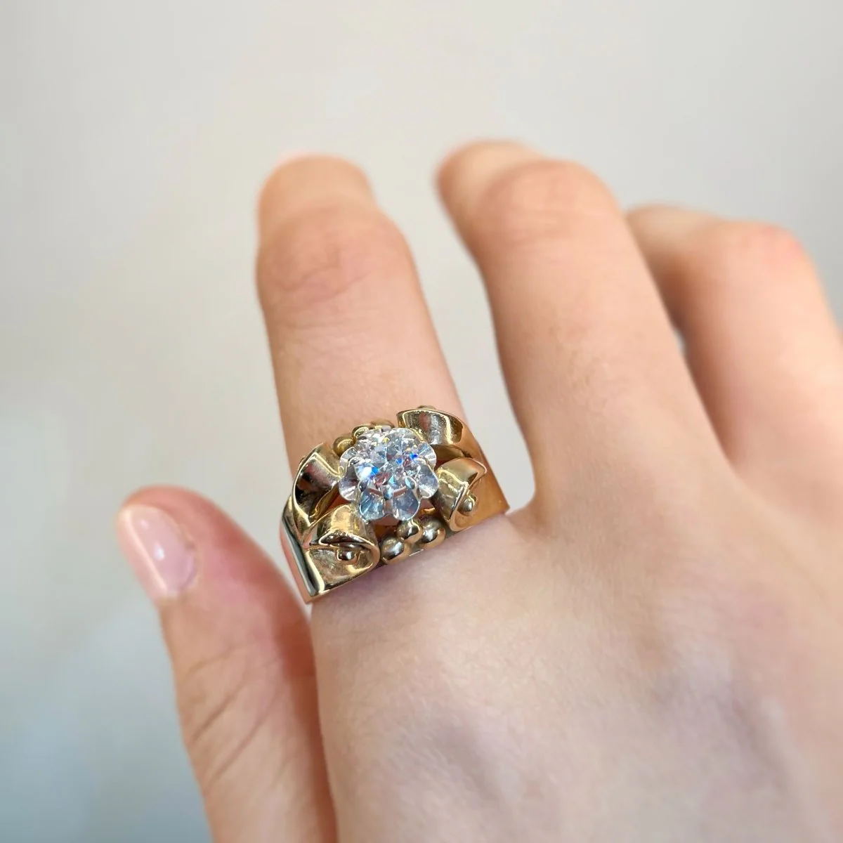 Bague - Or, Platine et Diamant - Image 4