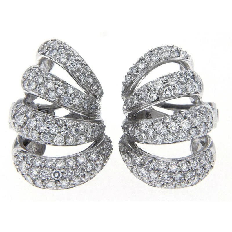 Boucles d'oreilles Clips or gris et diamants