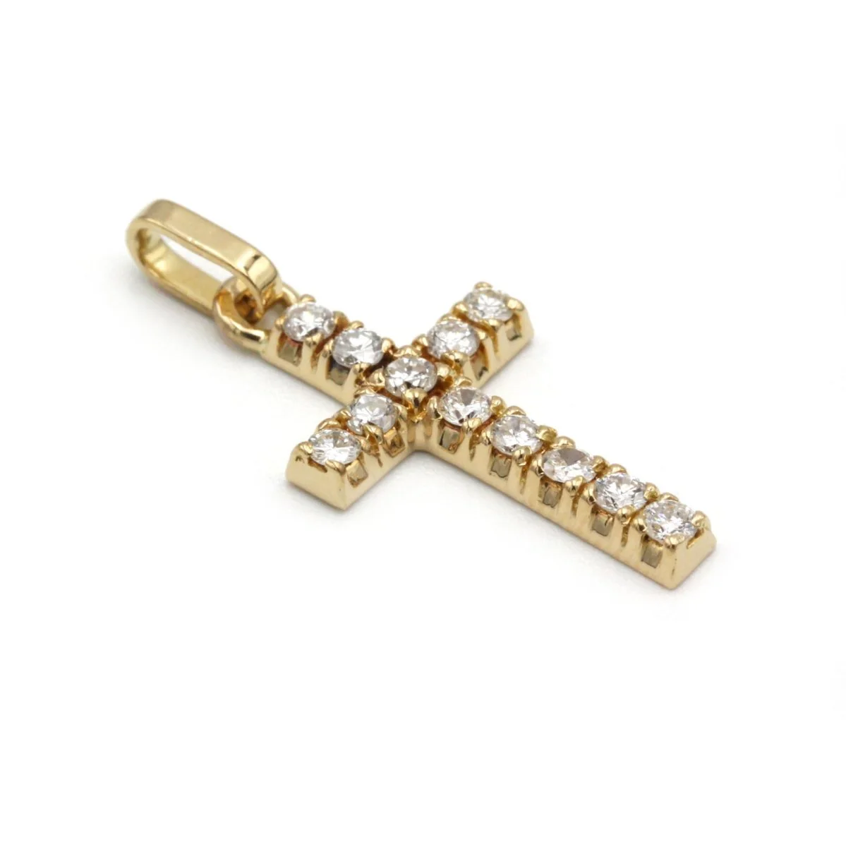 Pendentif Croix  - Or jaune & Diamants - Image 2