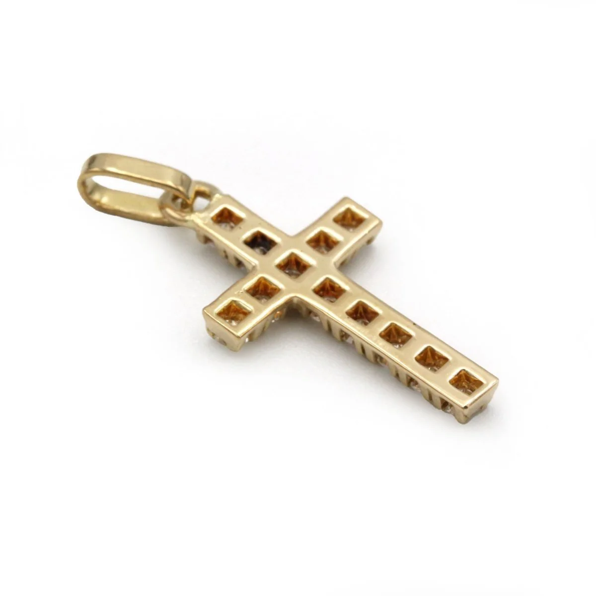 Pendentif Croix  - Or jaune & Diamants - Image 3