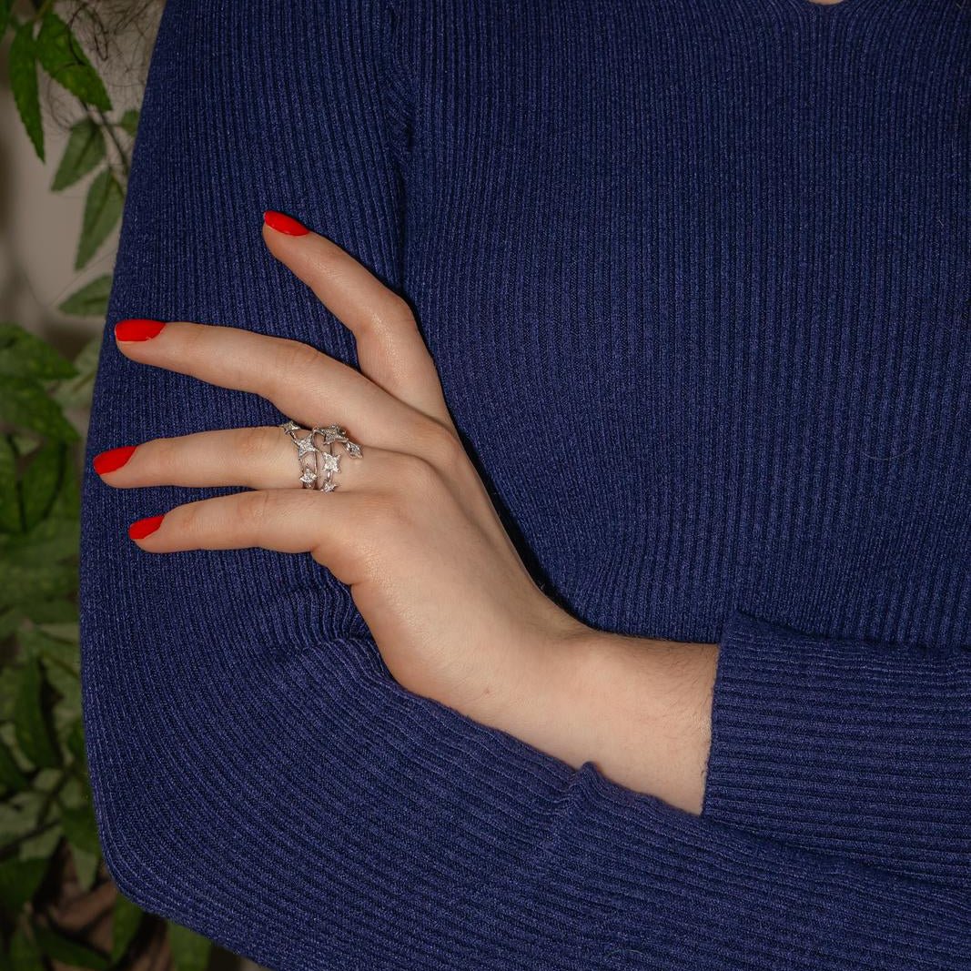 Bague en or blanc et diamant - Image 2