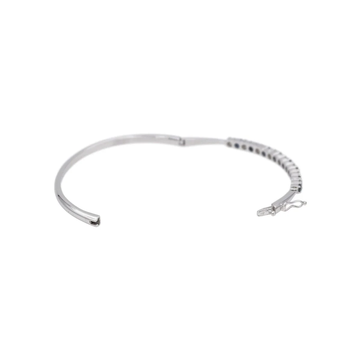Bracelet Jonc en or blanc, saphirs et diamants - Image 5