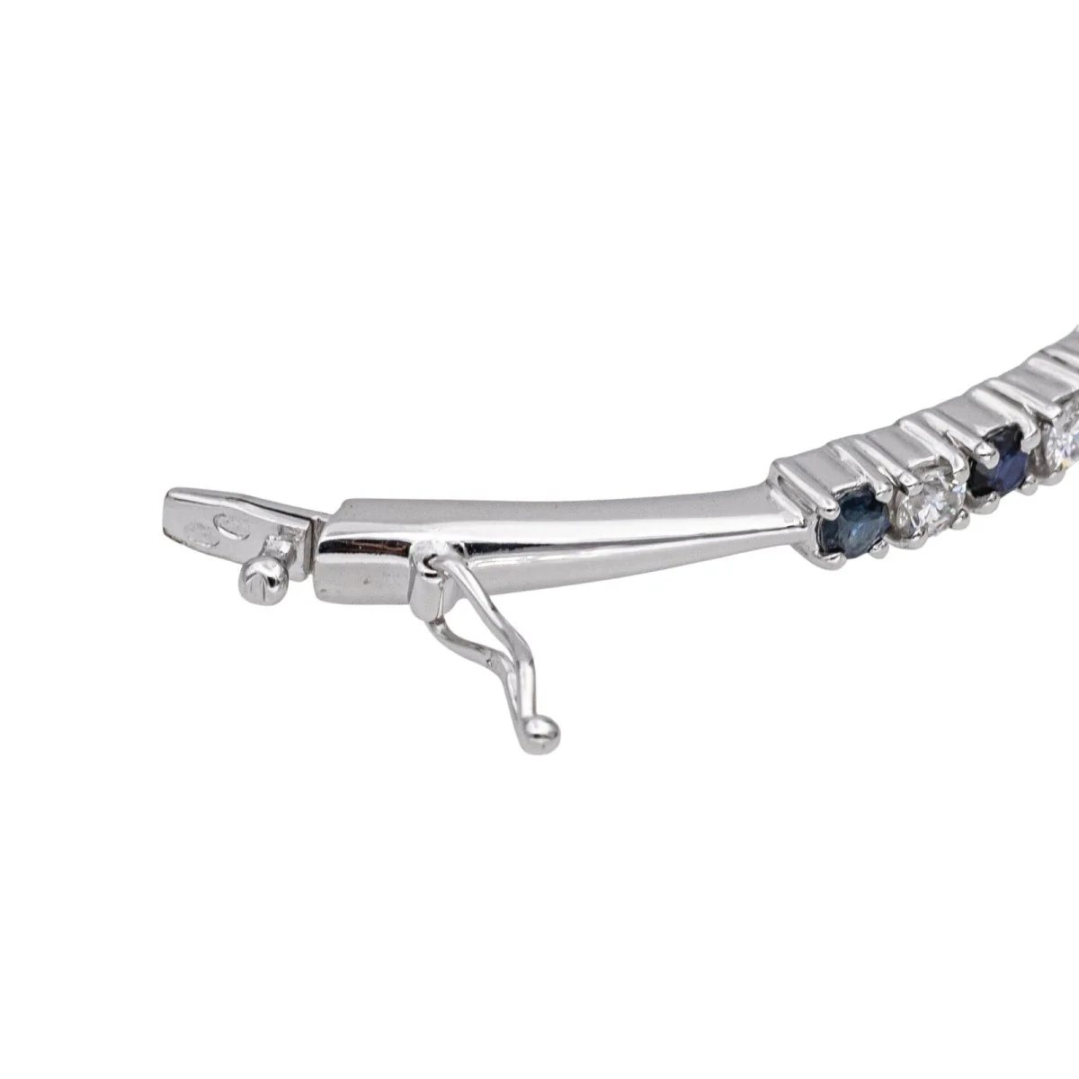 Bracelet Jonc en or blanc, saphirs et diamants - Image 7