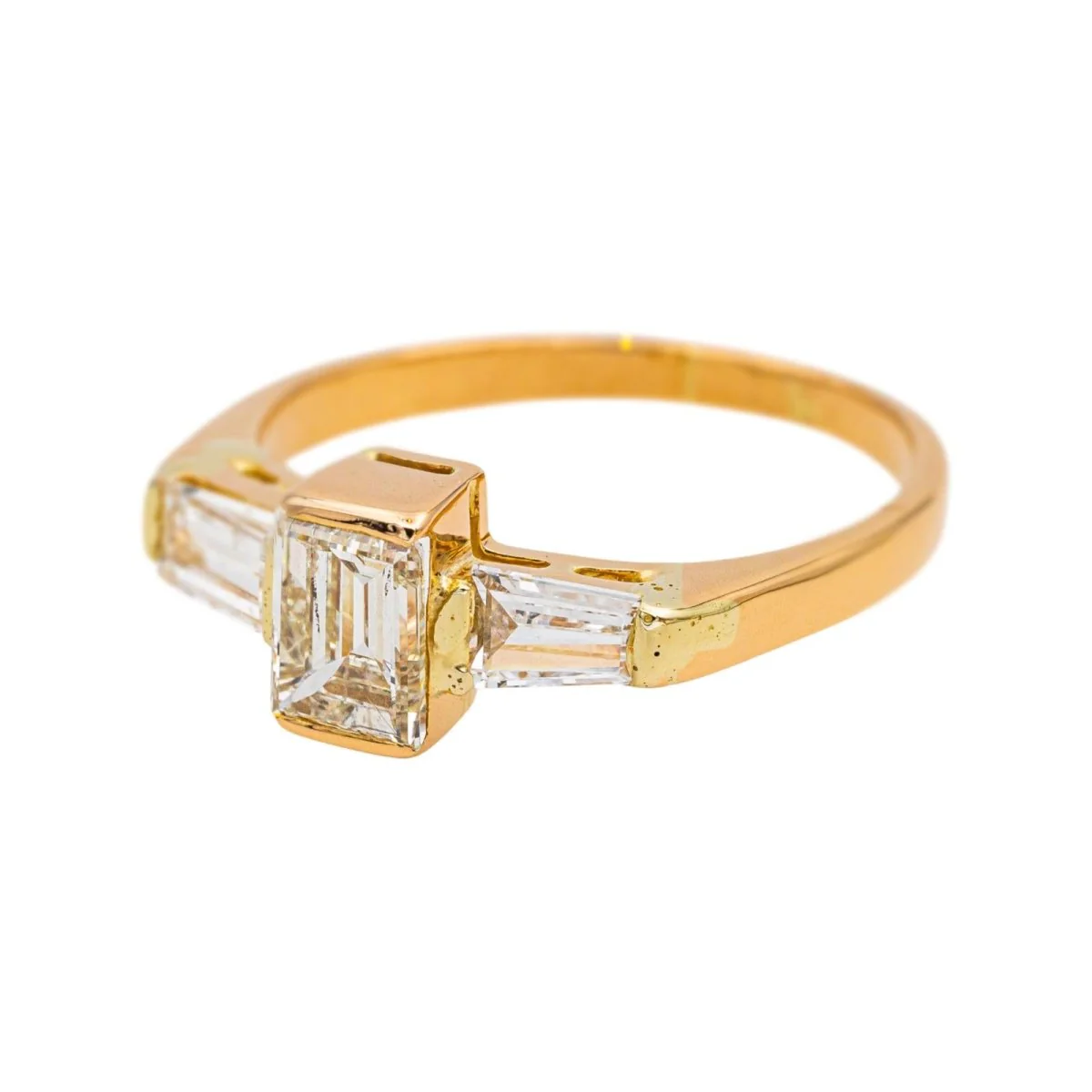 Bague Solitaire en or rose et diamants - Image 3