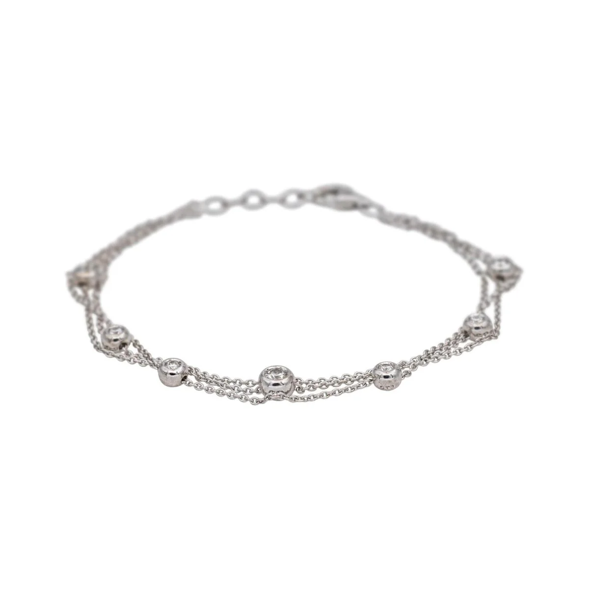 Bracelet en or blanc et diamants