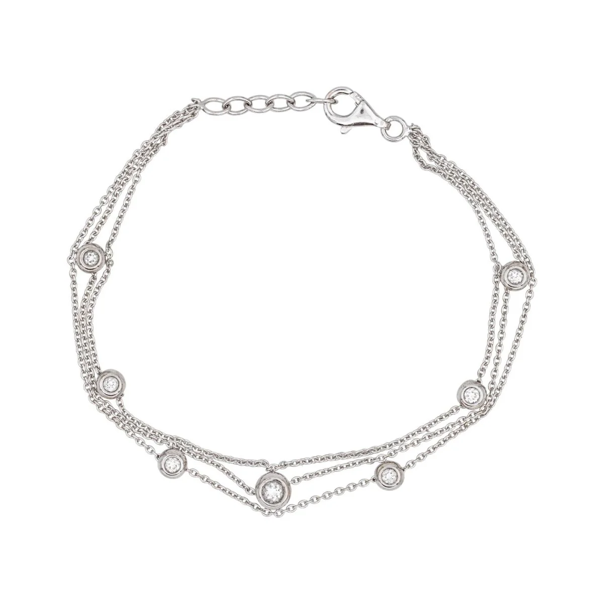 Bracelet en or blanc et diamants - Image 3
