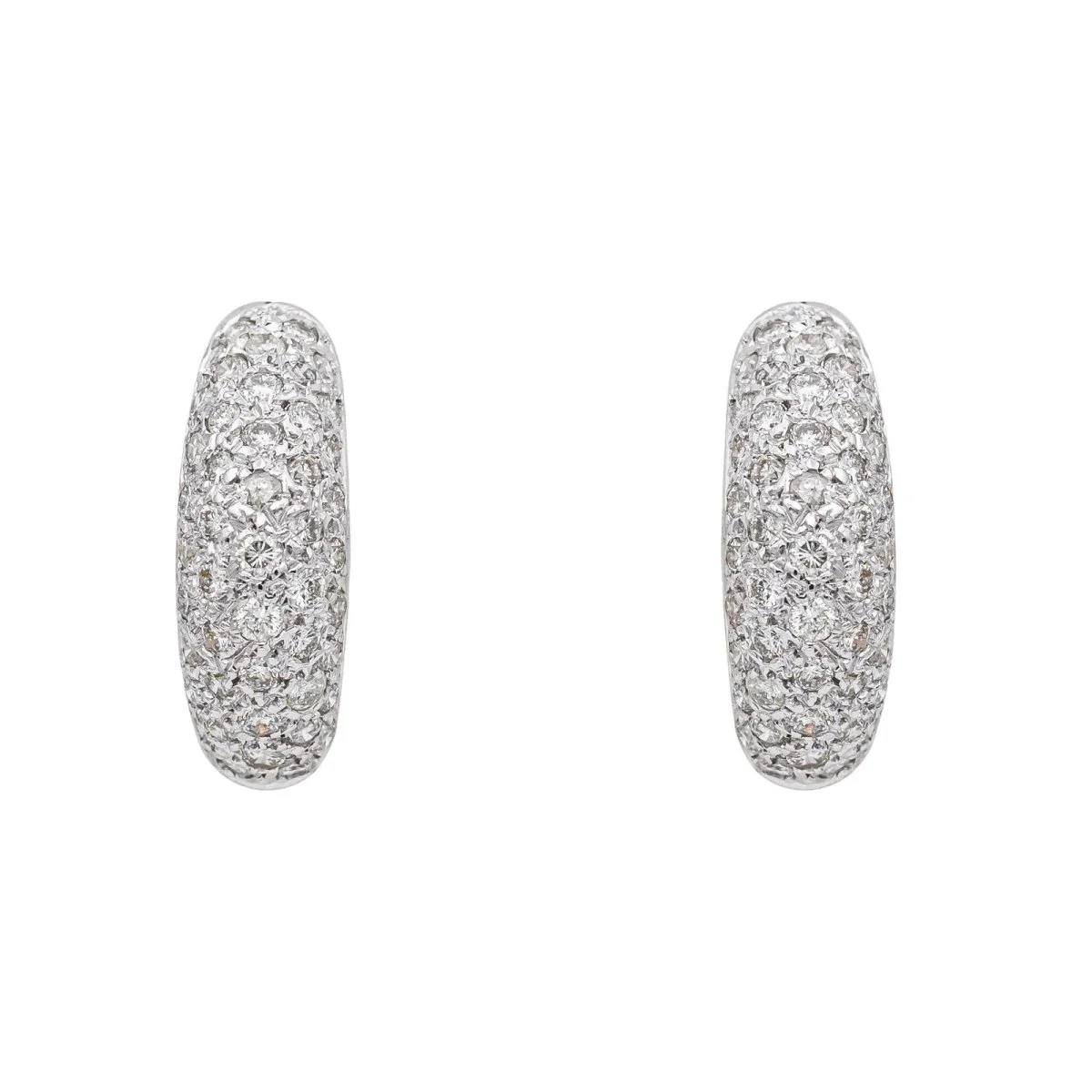Boucles d'oreilles Créoles en or blanc et diamants