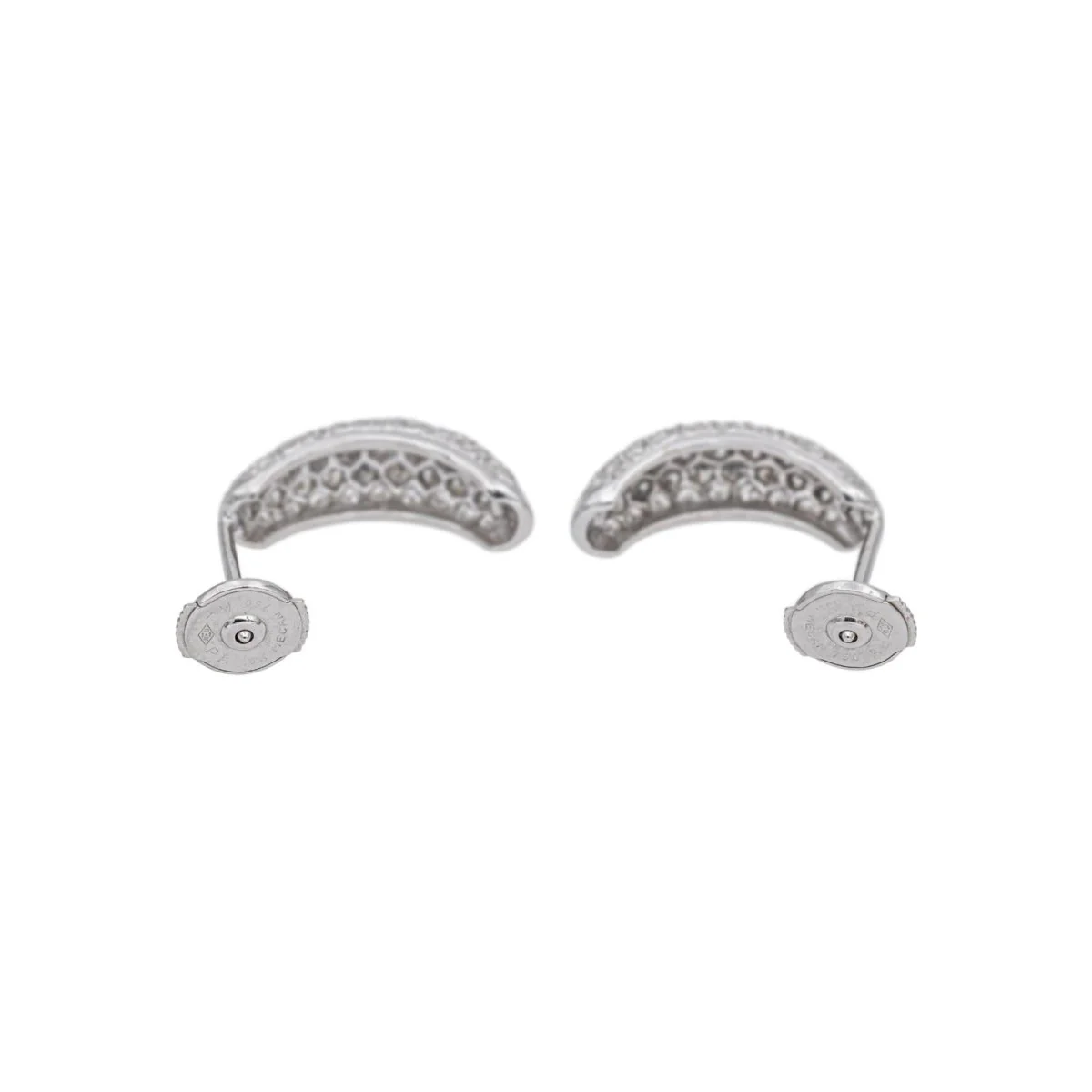 Boucles d'oreilles Créoles en or blanc et diamants - Image 7