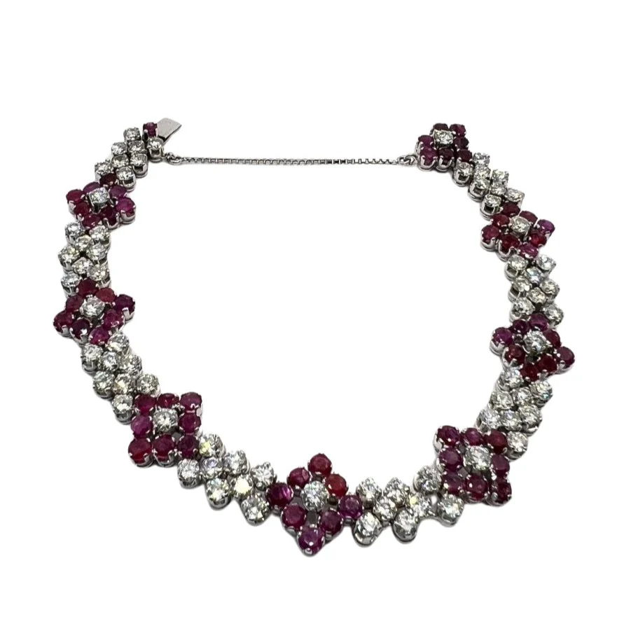 Bracelet en or 18 carats avec diamants et rubis naturels - Image 2