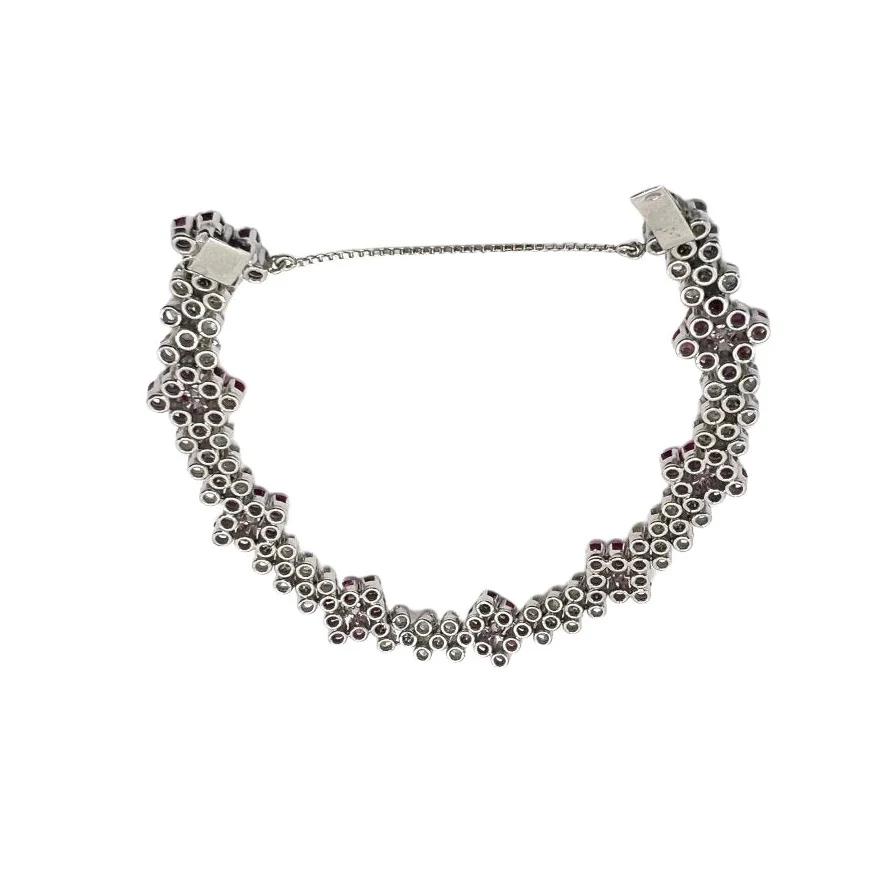 Bracelet en or 18 carats avec diamants et rubis naturels - Image 3